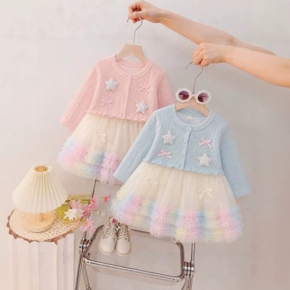 Baby Toddler Knit Tulle Dress - image 1