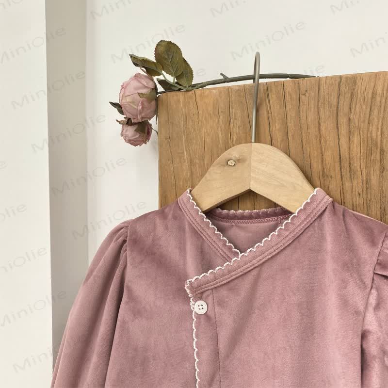 Baby Ruffle Trim Long Sleeve Romper - image 6