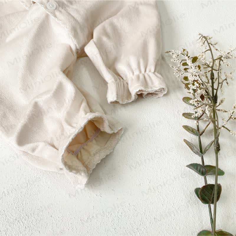 Baby Ruffle Trim Long Sleeve Romper - image 10