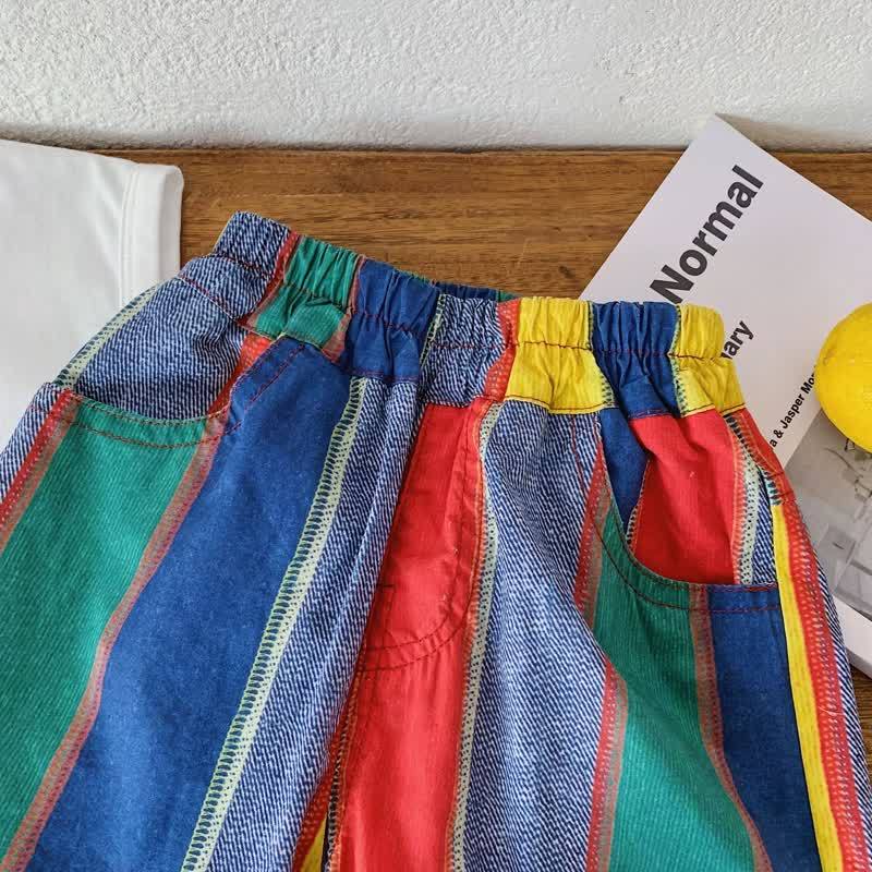 Toddler Boys Multicolor Striped Relaxed Fit Pocket Pants - image 4