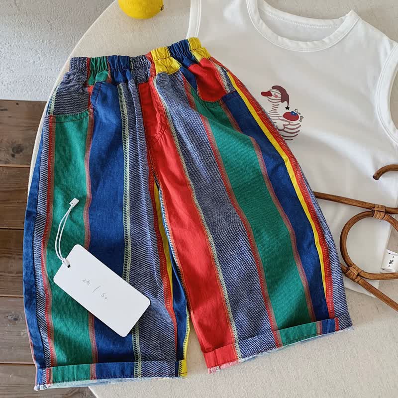 Toddler Boys Multicolor Striped Relaxed Fit Pocket Pants - image 1