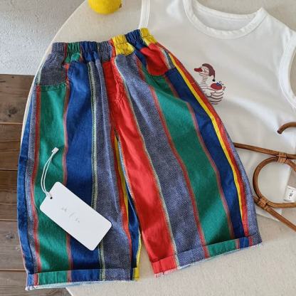 Toddler Boys Multicolor Striped Relaxed Fit Pocket Pants - image 1