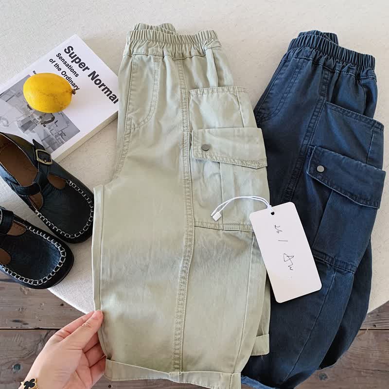 Toddler Boys Solid Color Relaxed Fit Cargo Pants - image 5