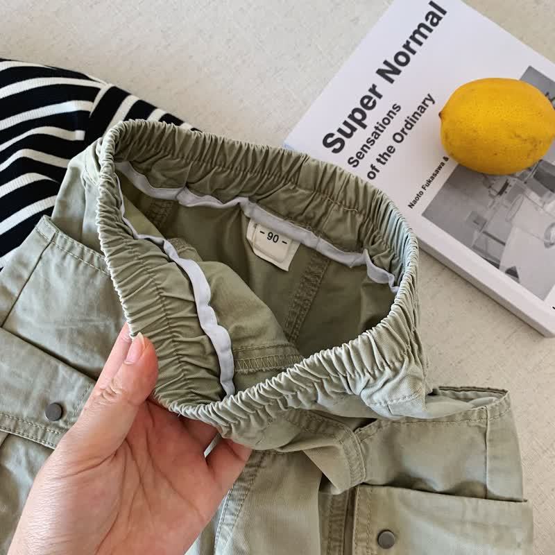 Toddler Boys Solid Color Relaxed Fit Cargo Pants - image 6
