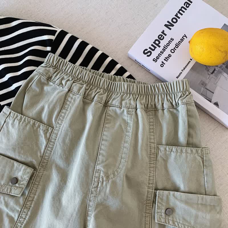 Toddler Boys Solid Color Relaxed Fit Cargo Pants - image 4