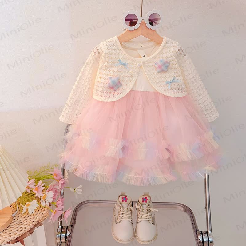Baby Pink Bow Tulle Dress - Pink - 4-5T - image 1