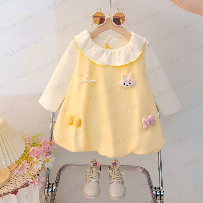Baby Girl Bunny Bow Dress Set - Yellow - 4-5T - image 3