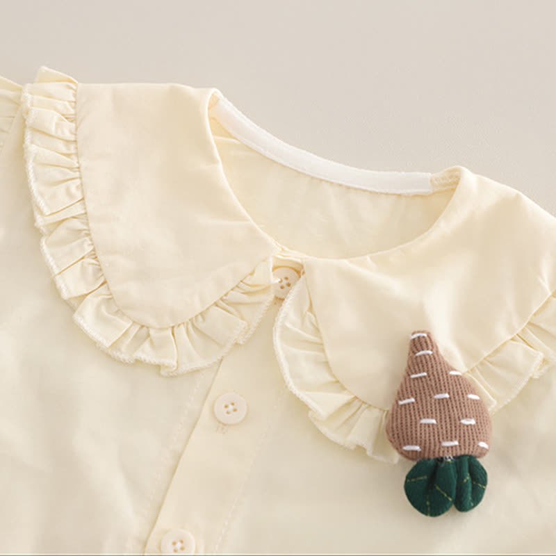 Baby Toddler Girls Carrot Ruffle Collar 3-piece Set - image 9