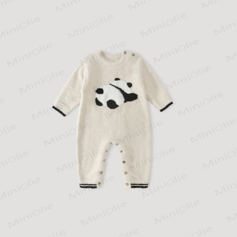 Baby Fleece Animal Print Romper - Beige - 2-3T - image 2