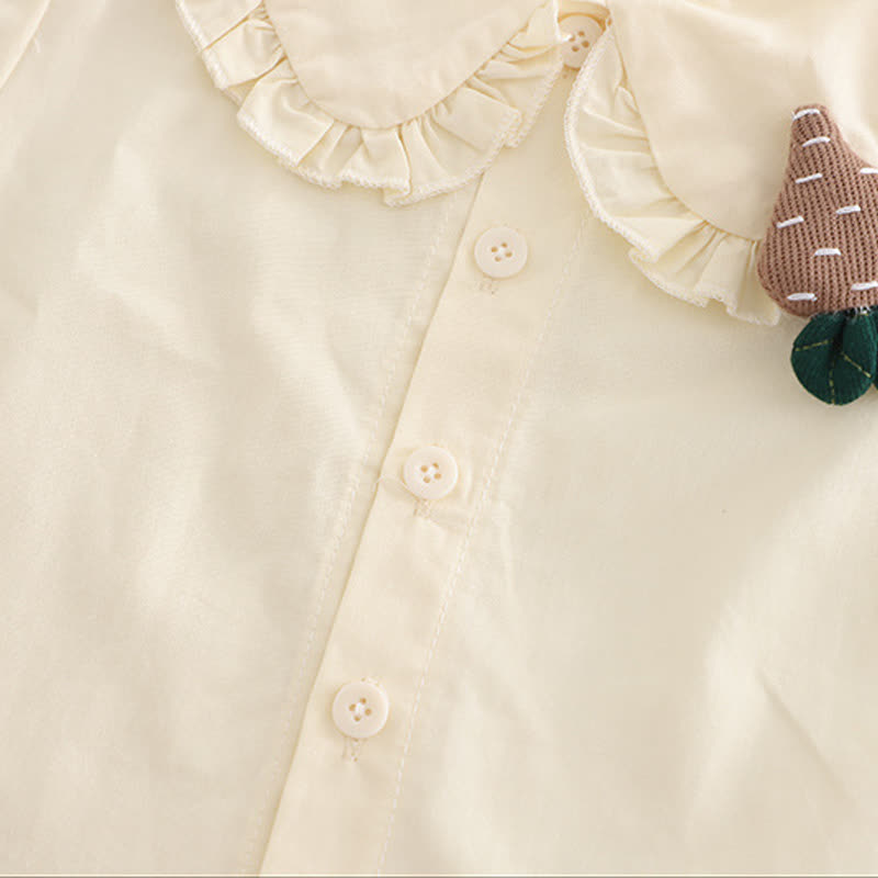 Baby Toddler Girls Carrot Ruffle Collar 3-piece Set - image 10