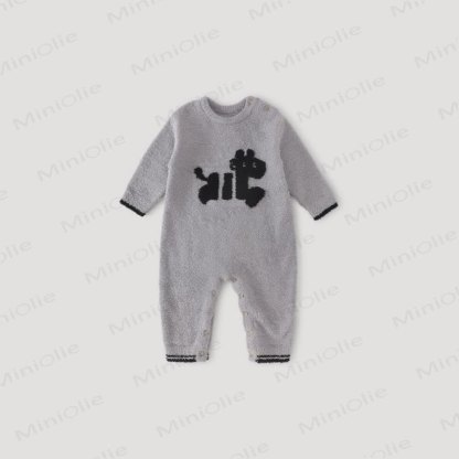Baby Fleece Animal Print Romper - Gray - 2-3T - image 3