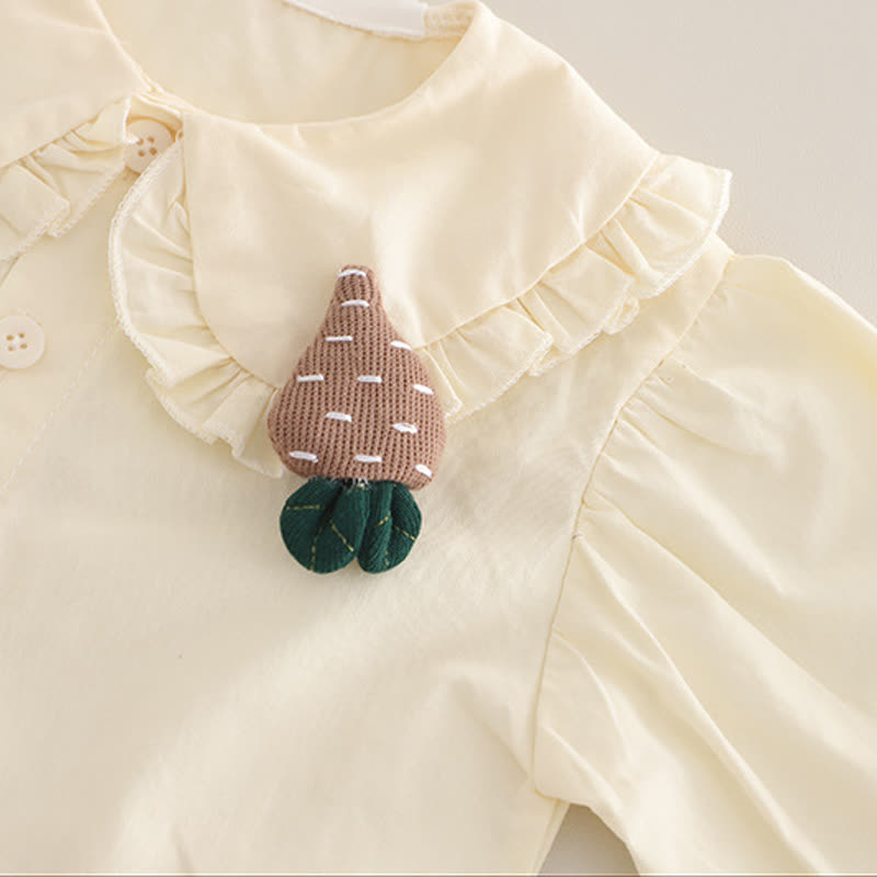 Baby Toddler Girls Carrot Ruffle Collar 3-piece Set - image 11