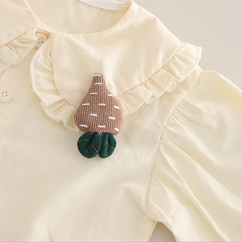 Baby Toddler Girls Carrot Ruffle Collar 3-piece Set - image 11