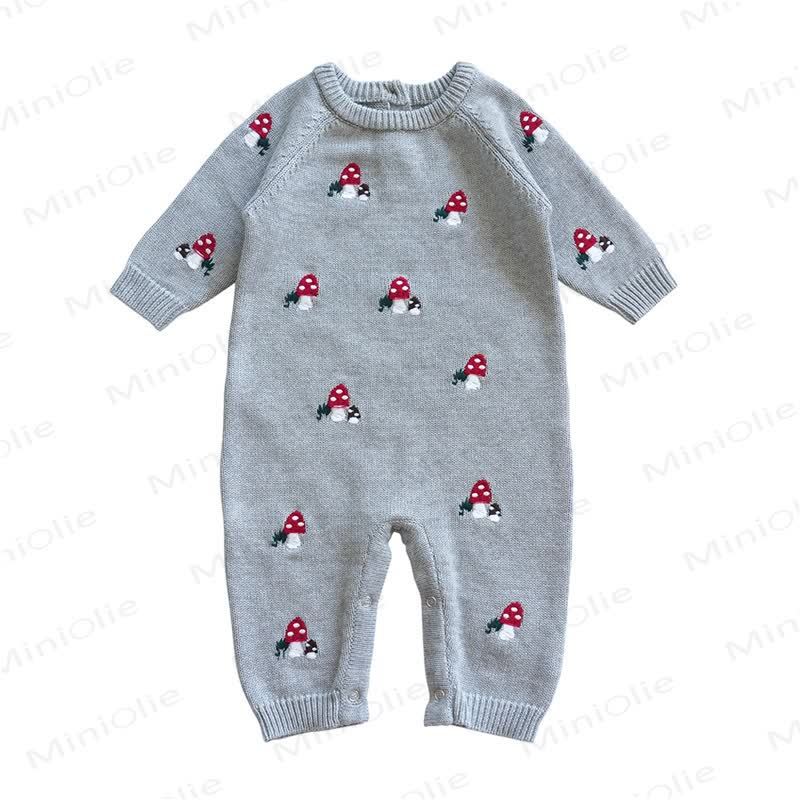 Baby Mushroom Knit Romper - Gray - 18-24M - image 2