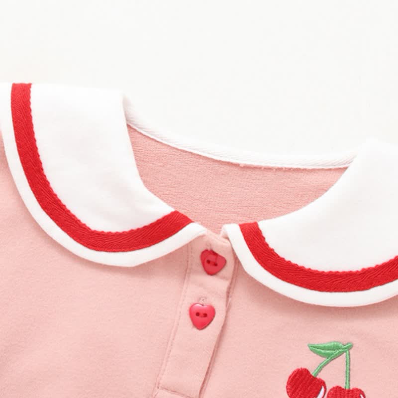 Baby Toddler Girls Heart and Cherry Print Top and Pants 2-piece Set - image 5