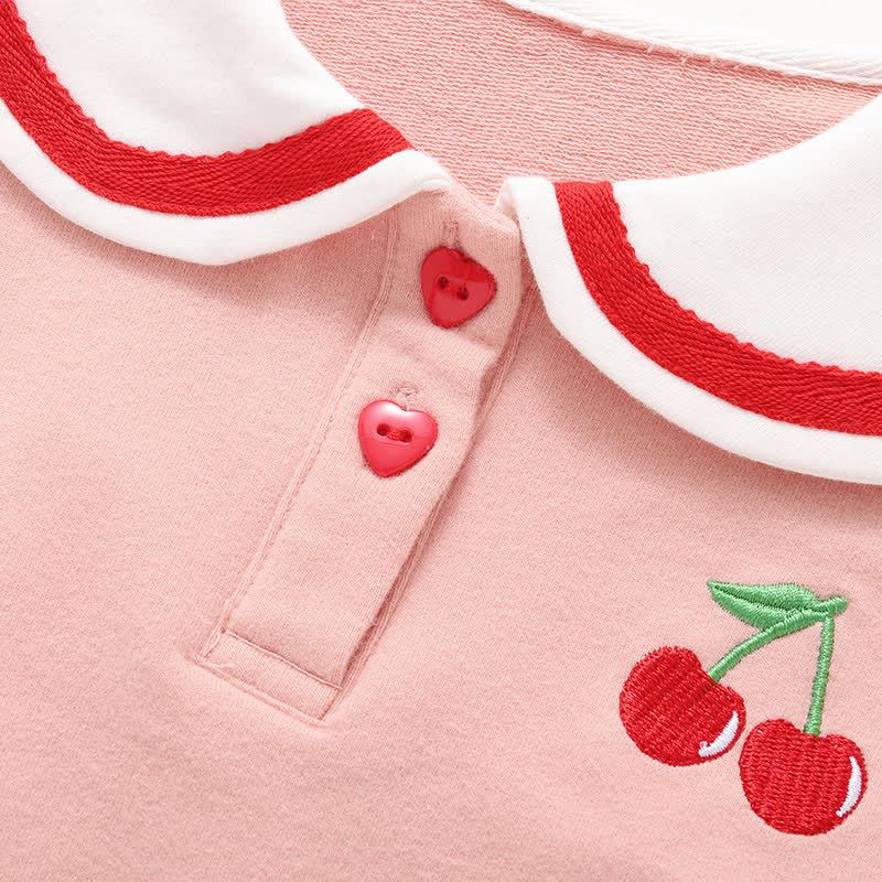 Baby Toddler Girls Heart and Cherry Print Top and Pants 2-piece Set - image 6