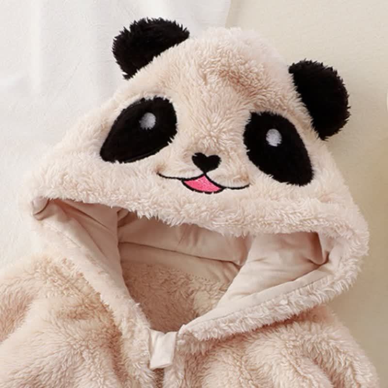 Baby Toddler Plush Animal Ear Hooded Jacket and Pants 2-piece Pyjama Set - image 5