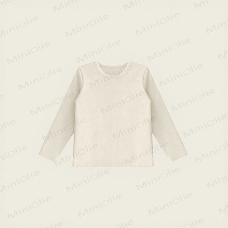Toddler Cotton Solid Color Long Sleeve Top - Cream - 12-13T - image 11