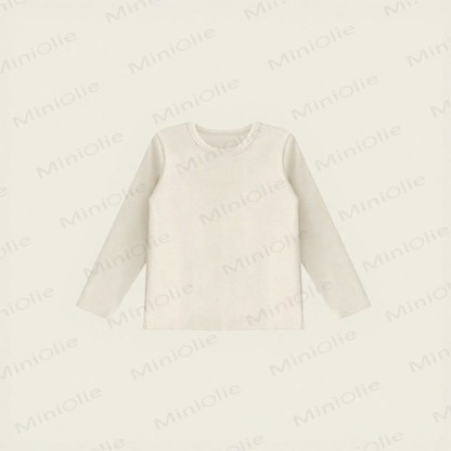 Toddler Cotton Solid Color Long Sleeve Top - Cream - 12-13T - image 11