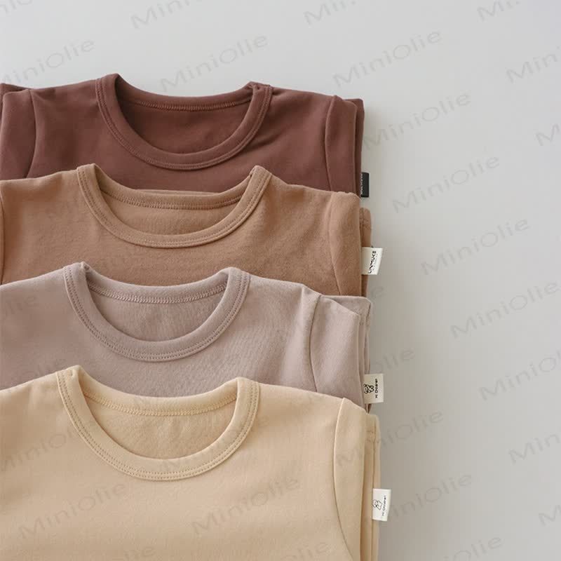 Toddler Cotton Solid Color Long Sleeve Top - image 3