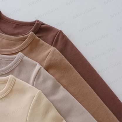 Toddler Cotton Solid Color Long Sleeve Top - image 4