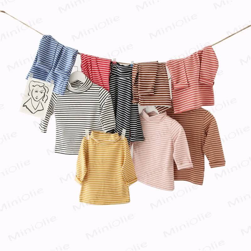 Baby Toddler Striped Mock Neck Long Sleeve Top - image 2
