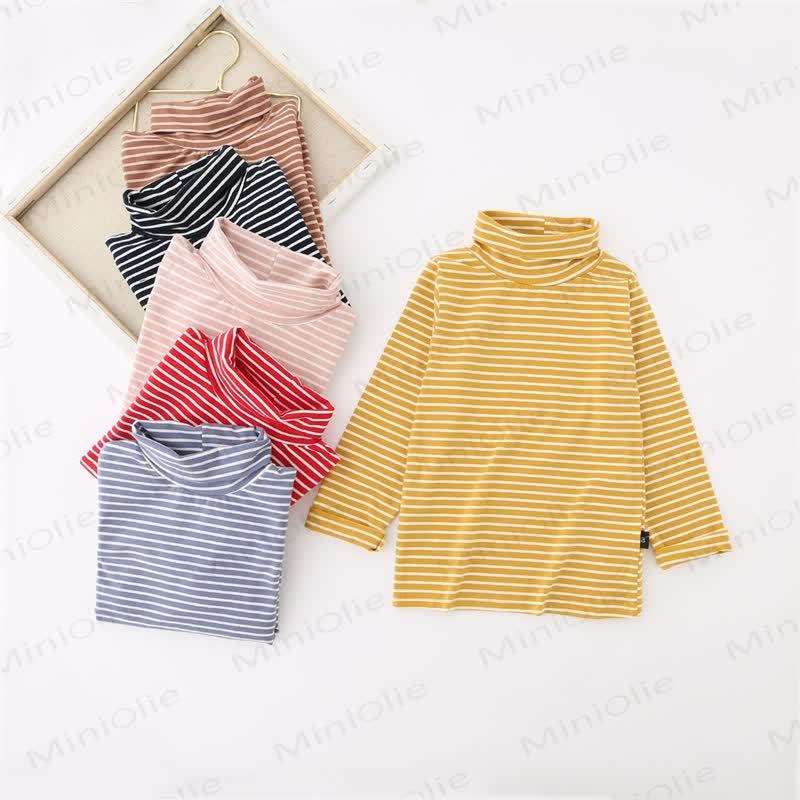 Baby Toddler Striped Mock Neck Long Sleeve Top - image 4