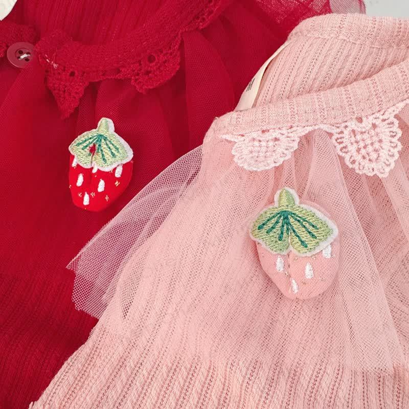 Baby Girl Strawberry Tulle Dress - image 4