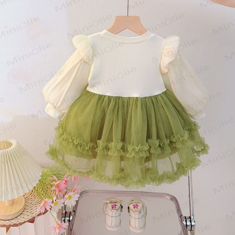 Baby Girl Pearl Bow Tulle Dress - image 3