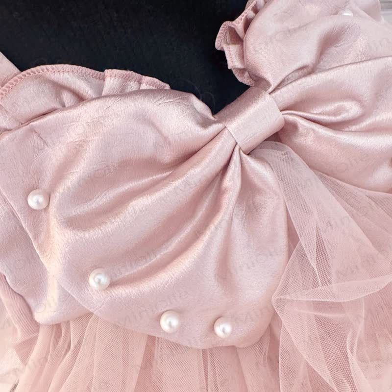 Baby Girl Pearl Bow Tulle Dress - image 7