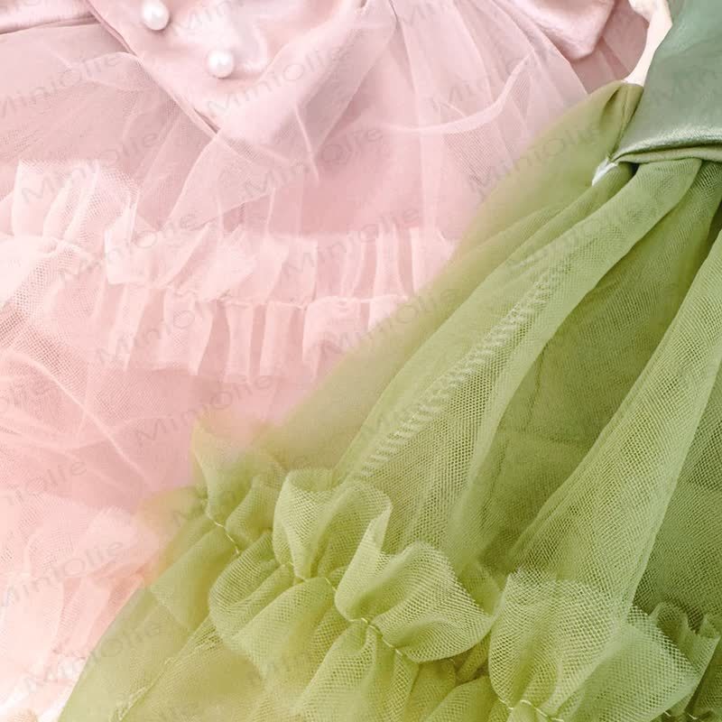 Baby Girl Pearl Bow Tulle Dress - image 4