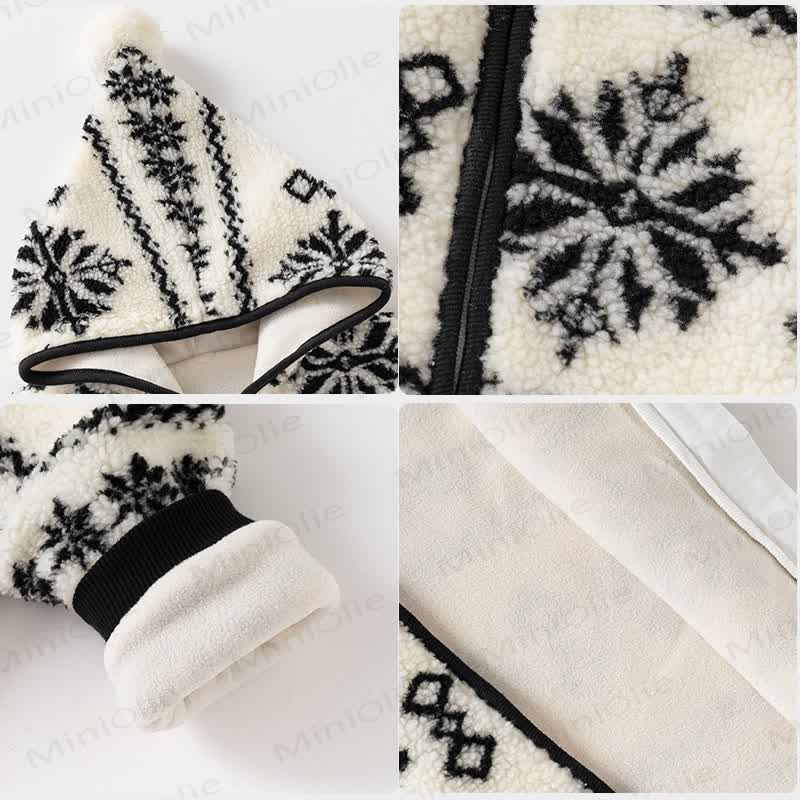 Baby Snow Print Hooded Zip Romper - image 6