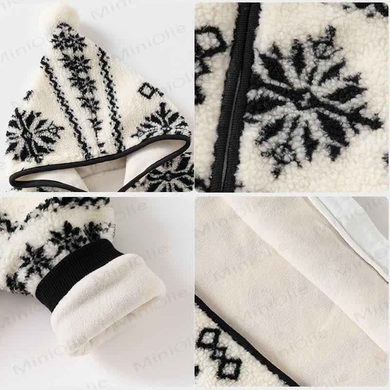 Baby Snow Print Hooded Zip Romper - image 6