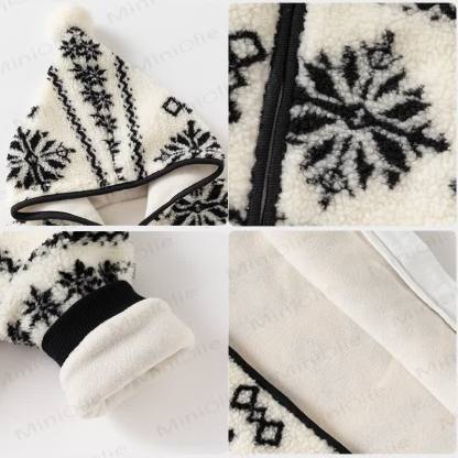 Baby Snow Print Hooded Zip Romper - image 6