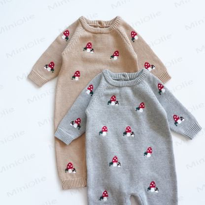 Baby Mushroom Knit Romper - image 1
