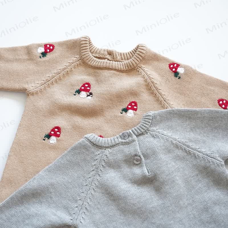 Baby Mushroom Knit Romper - image 4