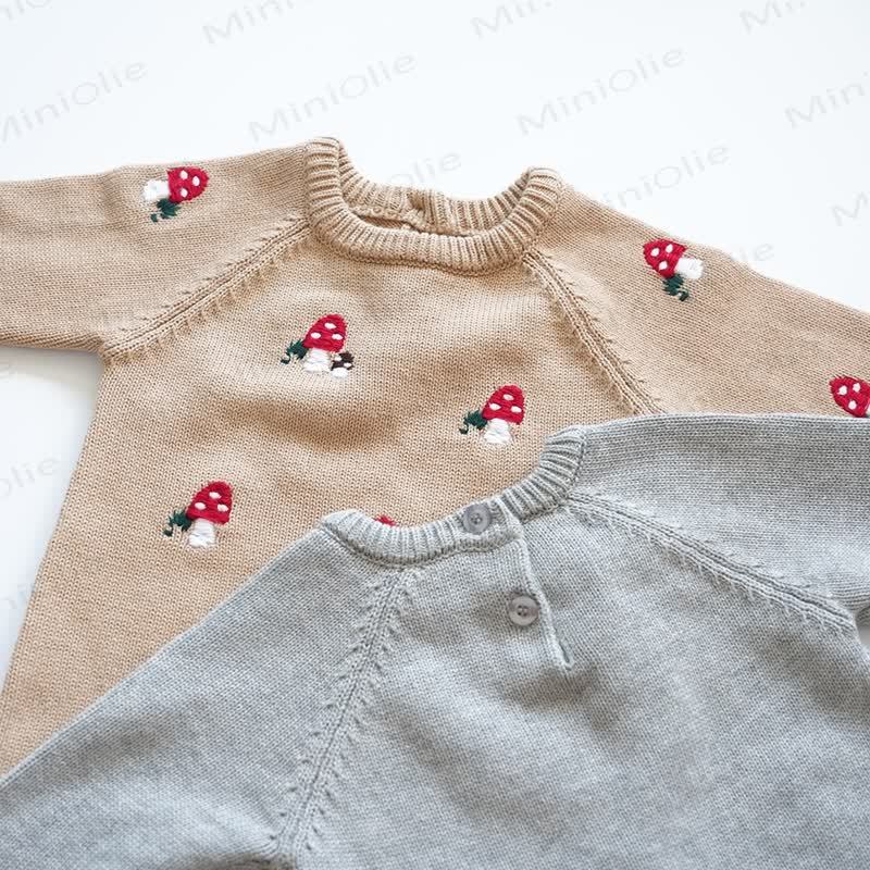 Baby Mushroom Knit Romper - image 4