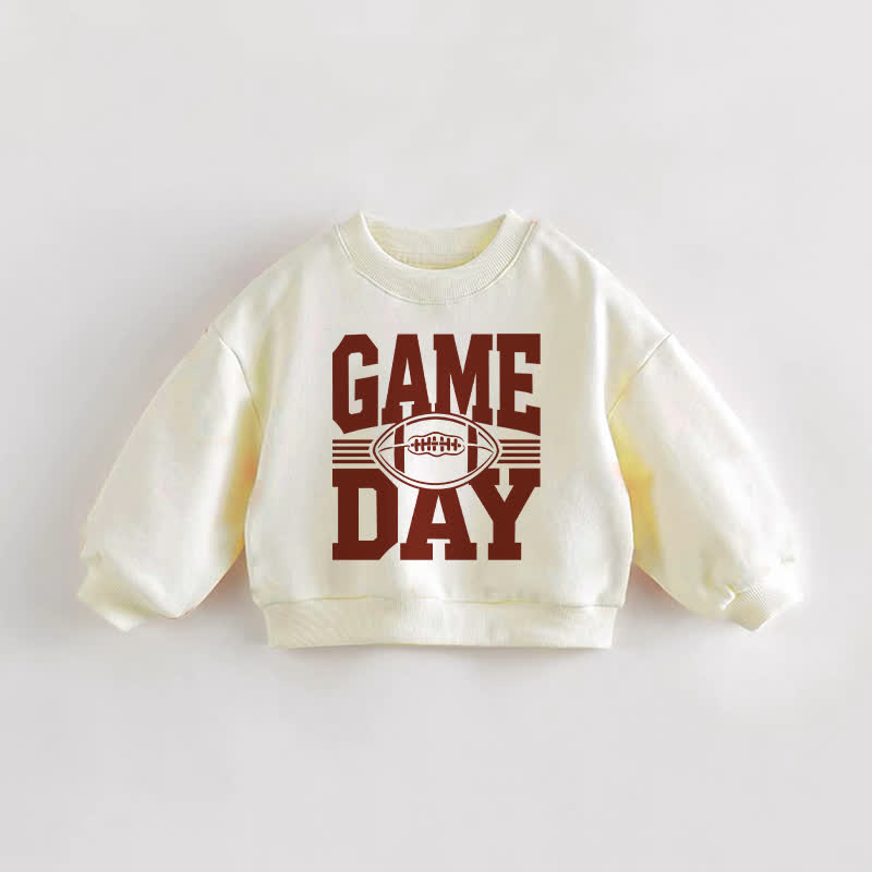 GAME DAY Baby Toddler Football Cream Sweatshirt - Cream - 3-5T - image 1