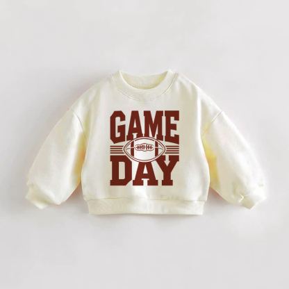 GAME DAY Baby Toddler Football Cream Sweatshirt - Cream - 3-5T - image 1