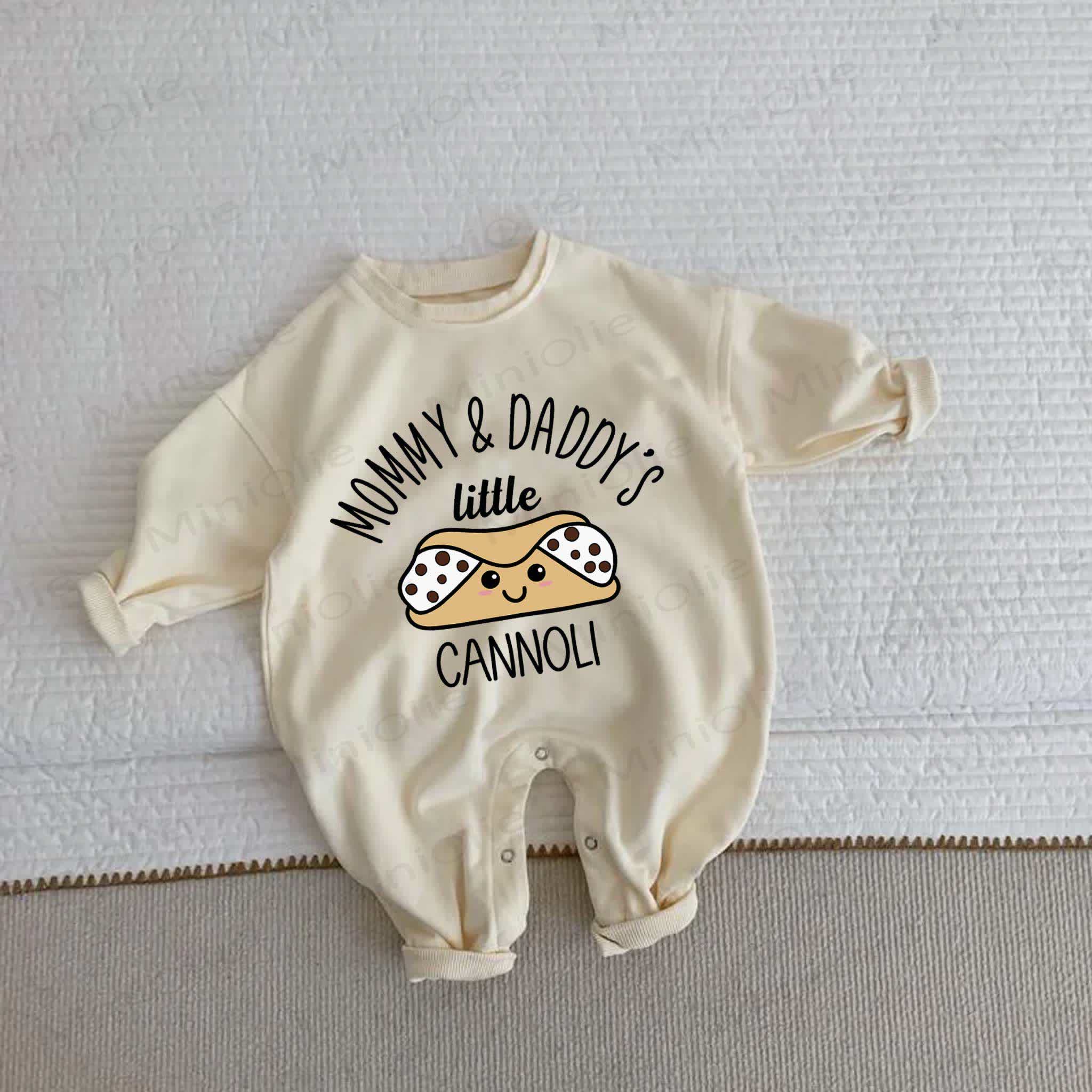 MOMMY & DADDY'S LITTLE CANNOLI Baby Beige Romper - Beige - 2-3T - image 1