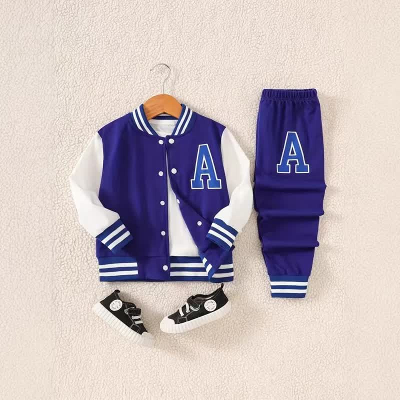 Baby Toddler Boys Colorblock Varsity and Jogger 2-piece Set - Blue - 3-4T - image 2