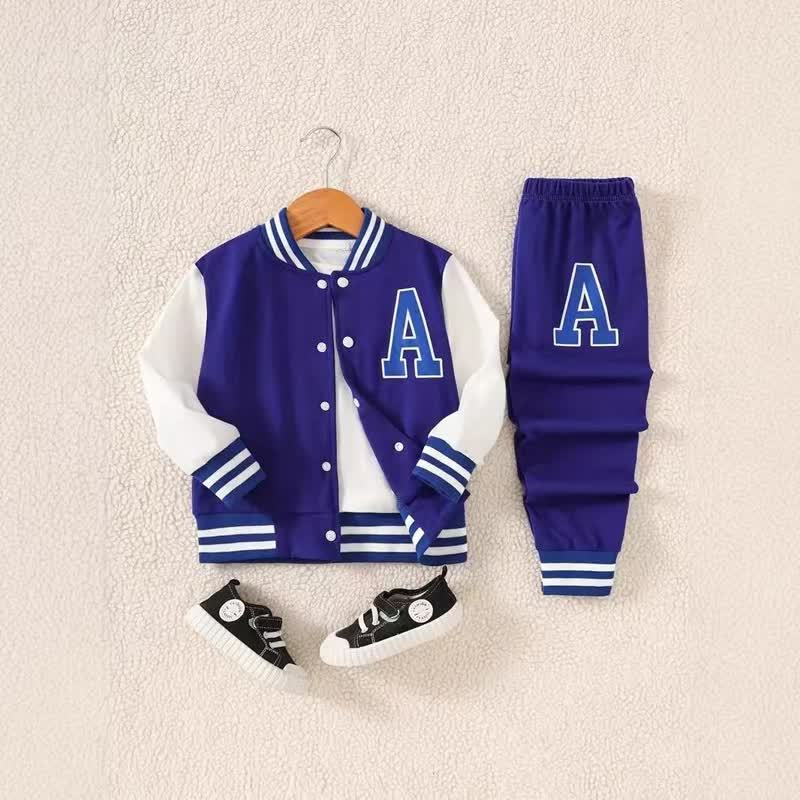 Baby Toddler Boys Colorblock Varsity and Jogger 2-piece Set - Blue - 3-4T - image 2