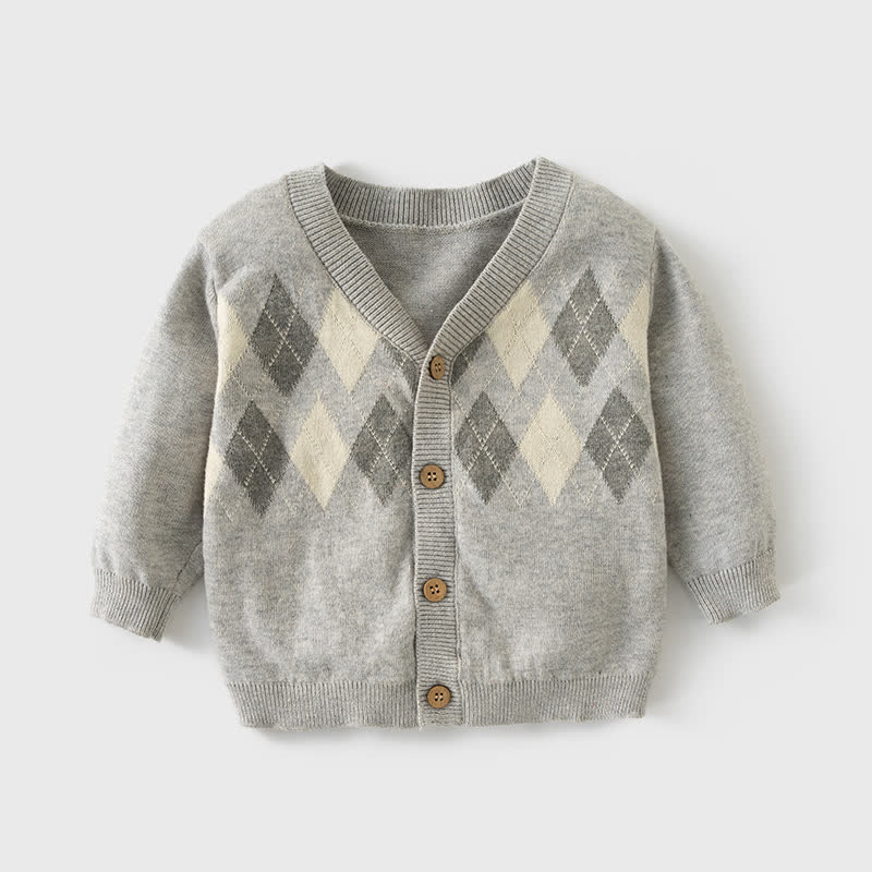 Baby Toddler Boys Shirt and Pants Set or Gentleman Cardigan - Gray Argyle - 3-4T - image 3