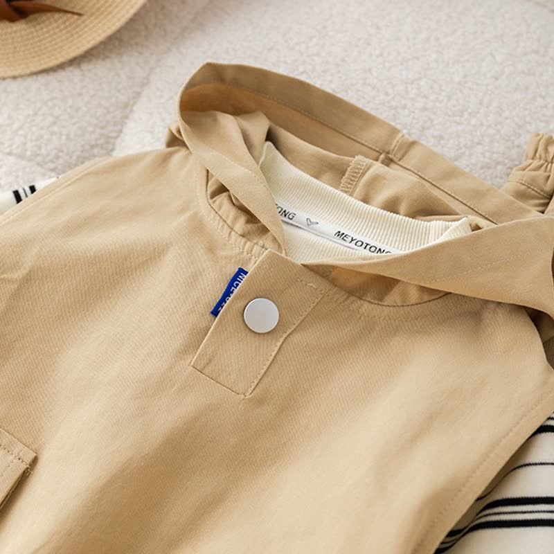 Baby Toddler Boys Casual Hooded Utility 3-piece Set - image 4