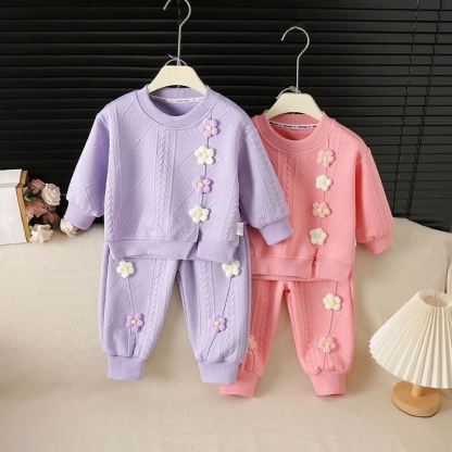 Baby Toddler Girls Floral Knit Top and Pants 2-piece Set - image 4
