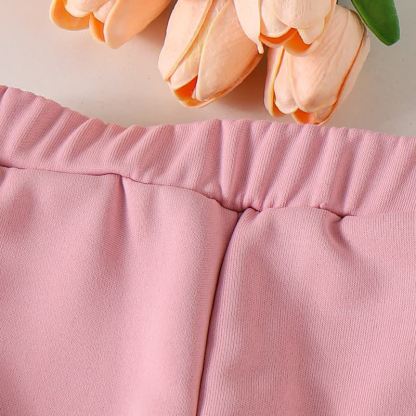 Toddler Girl Pink Lace Bow Sweatshirt and Pants 2-piece Set - image 7