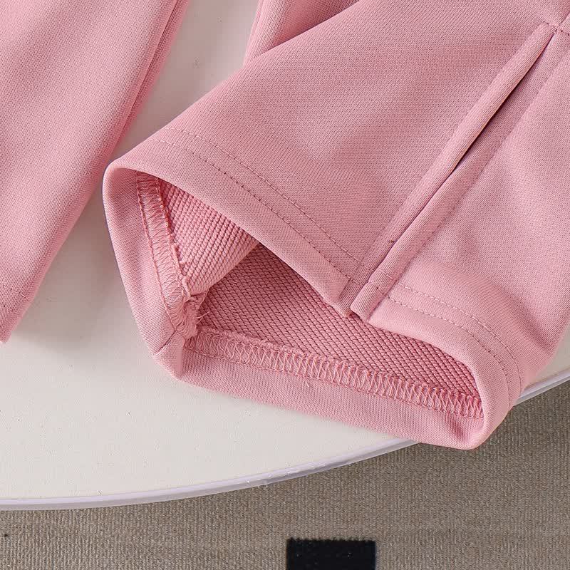 Toddler Girl Pink Lace Bow Sweatshirt and Pants 2-piece Set - image 8