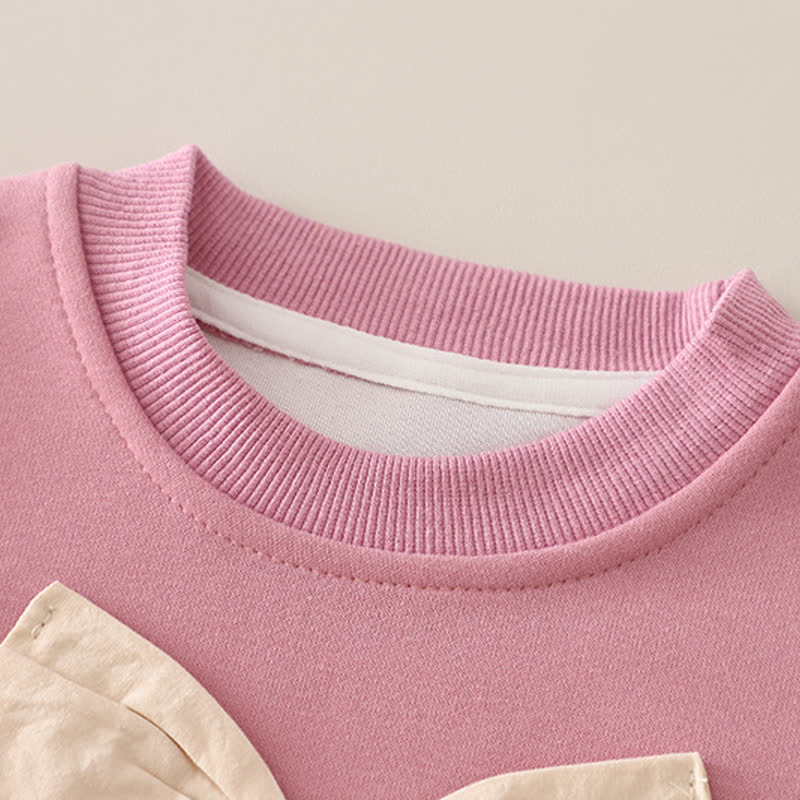 Toddler Girl Big Bow Sweatshirt and Denim Pants 2-piece Set - image 6