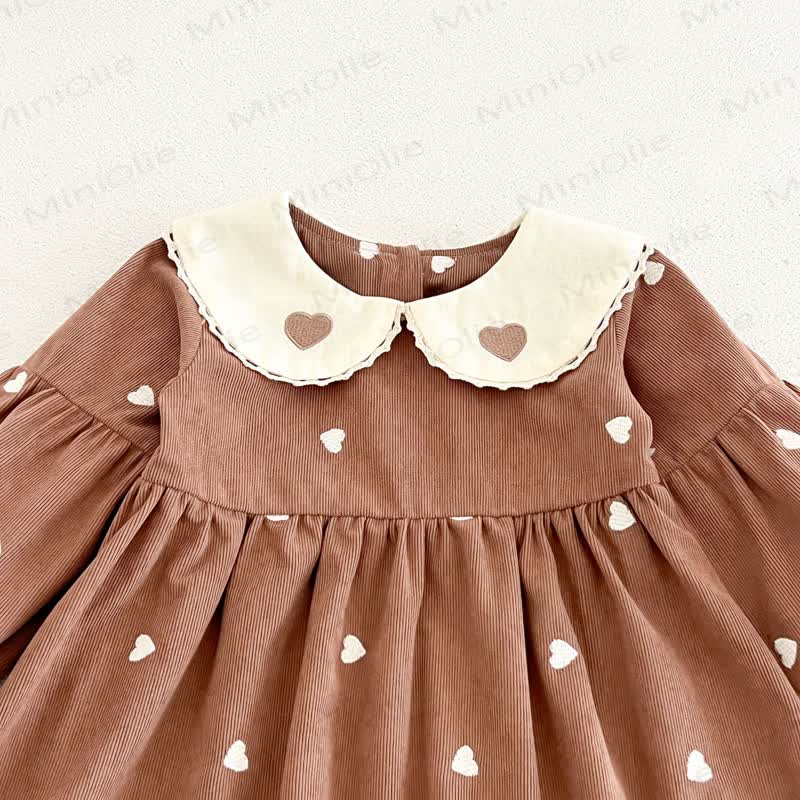 Baby Toddler Heart Print Peter Pan Collar Dress - image 10
