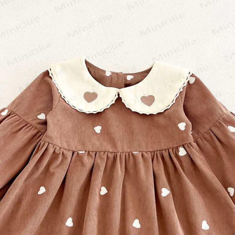 Baby Toddler Heart Print Peter Pan Collar Dress - image 10